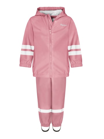 Playshoes Regen-Set Latzhose Basic in rosa