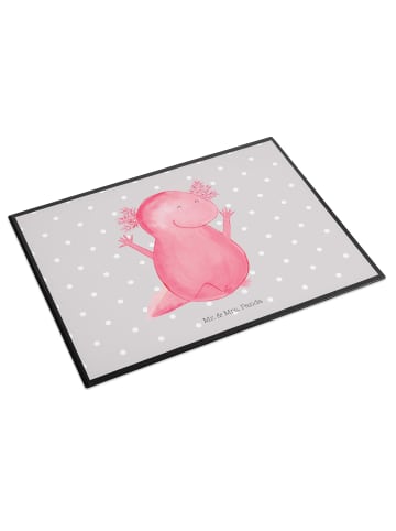 Mr. & Mrs. Panda Schreibtischunterlage Axolotl Hurra ohne Spruch in Grau Pastell