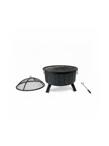 relaxdays Feuerschale in Schwarz - (H)62 x Ø 66 cm