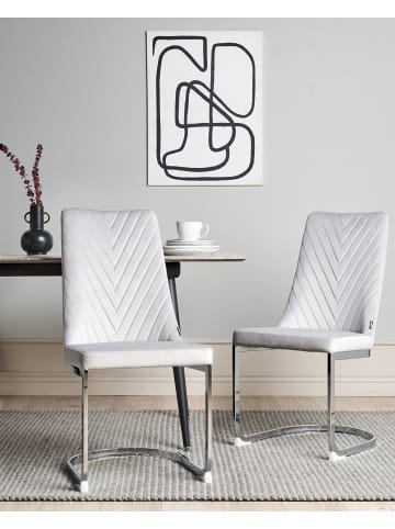 Beliani 2er-Set Esszimmerstuhl ALTOONA in Grau/Silber