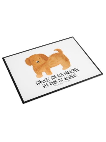 Mr. & Mrs. Panda schreibtischunterlage Hund Flauschig mit Spruch in Weiß