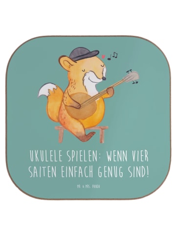 Mr. & Mrs. Panda Untersetzer Gläser Ukulele Freude mit Spruch in Meeresbrise