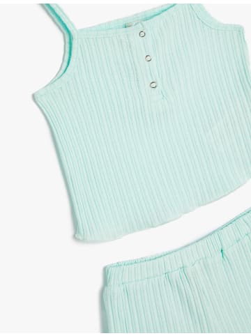 KOTON 2tlg. Outfit: T-Shirt/Short in Blau