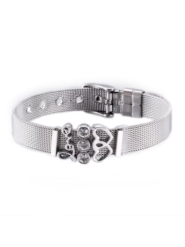 Steel_Art Armband Milanaise poliert in weiß