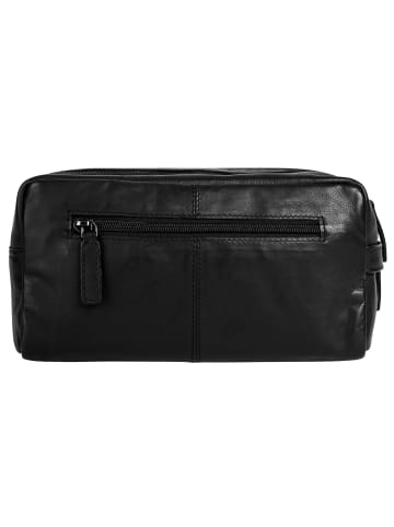 Bugatti Kulturtasche JOEL echt Leder in schwarz