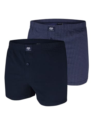 CECEBA Boxershorts 2er Pack in Navy gemustert