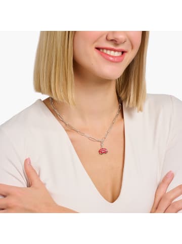 Thomas Sabo Charm-Anhänger Roter London Bus in silber, rot, orange, schwarz