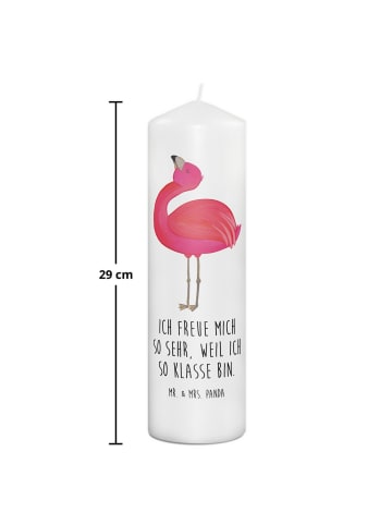 Mr. & Mrs. Panda Kerze Flamingo Stolz mit Spruch in Weiß