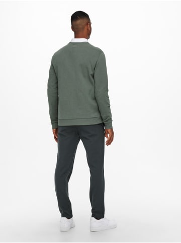 Only&Sons Basic Sweatshirt Langarm Pullover ohne Kapuze ONSCERES in Grün-2
