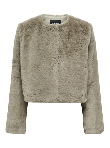ONLY Kunstfell Jacke in Silver Sage