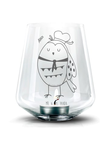 Mr. & Mrs. Panda Windlicht Eule Matrose ohne Spruch in Transparent