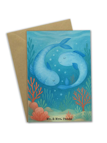 Mr. & Mrs. Panda valentinstagskarte Sternzeichen Fische Design o... in Weiß