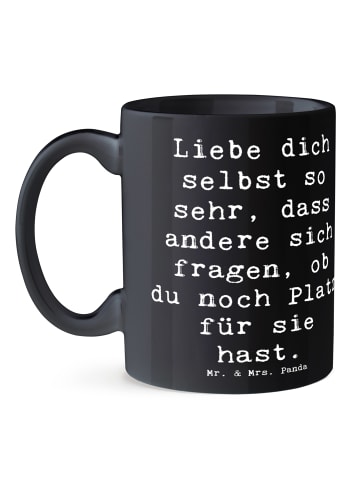 Mr. & Mrs. Panda Tasse Selbstakzeptanz Liebe mit Spruch in Schwarz