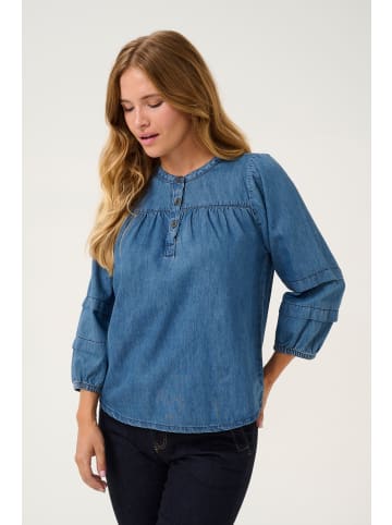 CULTURE Langarm-Bluse CUlivie Regular fit in Dark Blue Wash