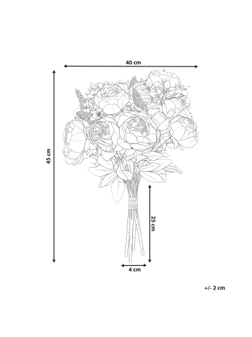 Beliani Künstlicher Blumenstrauß RAPOSA in Rosa/Grün - (W) 40 x (H) 45 x (L) 40 cm