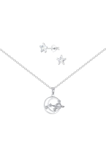 Alexander York Schmuck-Set PLANET MIT STAROHRSTECKER in 925 Sterling Silber, 4-tlg.