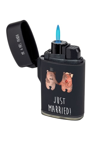 Mr. & Mrs. Panda Zünder Bär Heirat mit Spruch in Schwarz