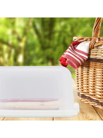 relaxdays Kuchenbox in Weiß - (B)34x (H)16 x (T)32,5 cm