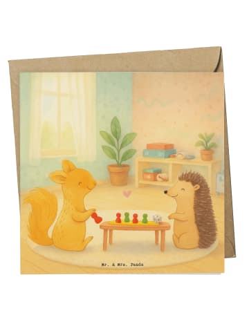 Mr. & Mrs. Panda Grußkarte Eichhörnchen Gesellschaftsspiele Desi... in Weiß