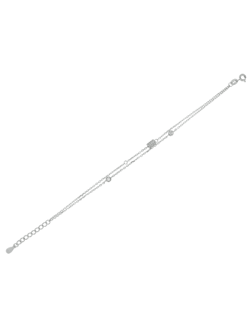 Adeliás Damen Armband aus 925 Silber mit Zirkonia 17+3 cm in silber