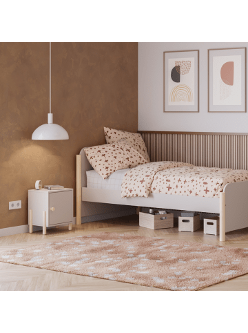 CALICOSY Nachttisch DAPHNÉ in Creme - (W) 39.4 x (H) 47 x (L) 30 cm