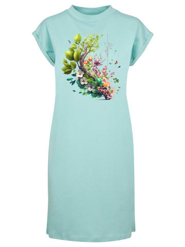 F4NT4STIC T-Shirt Kleid Blüten Baum Kleid in Bluemint