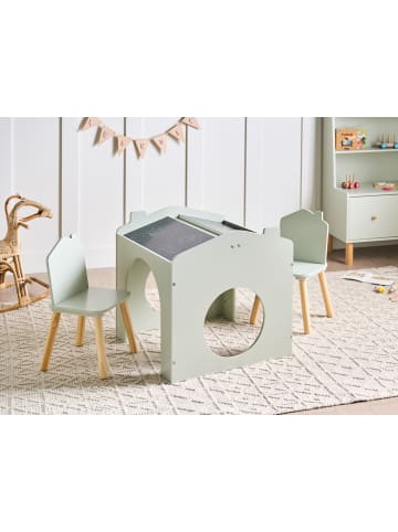 Beliani 3-tlg Kindertisch mit Stühlen QUILPIE in Grün/Braun