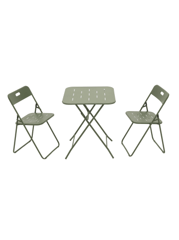 ABRIHOME Bistro Set in Grün 3-teilig klappbar mit 2 Stühlen und 1 Tisch für Garten