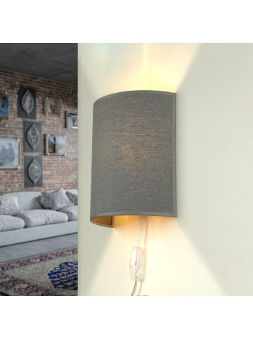 Licht-Erlebnisse Wandlampe (B)21 x (H)23 cm in Weiß GrauWeiß Grau