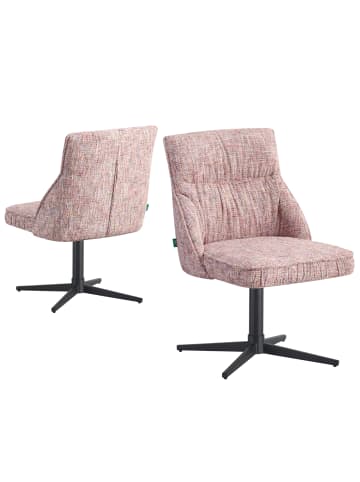 DUBI Möbel 2er-Set: Drehstuhl LORENA in Rosa - (B)49 x (H)83 x  (T)62 cm