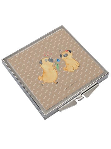 Mr. & Mrs. Panda Quadratischer Spiegel Mops Verliebt ohne Spruch in Hundeglück