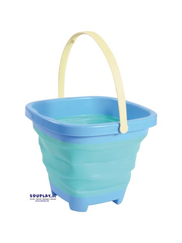 Eduplay Faltbarer Eimer, 2 L, quadratisch, 18,5 x 18,5 cm, 4,7-15,5 cm in Blau