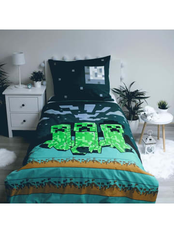 JERRY FABRICS Minecraft Bettwäsche Set Bettbezug, 140x200 + 70x90, 100% Baumwolle