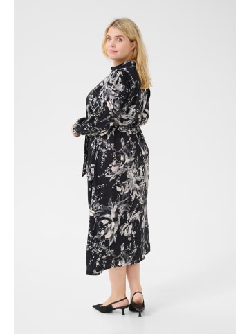 KAFFE curve Kleid KCmona Regular fit in Black/White Painted Flower