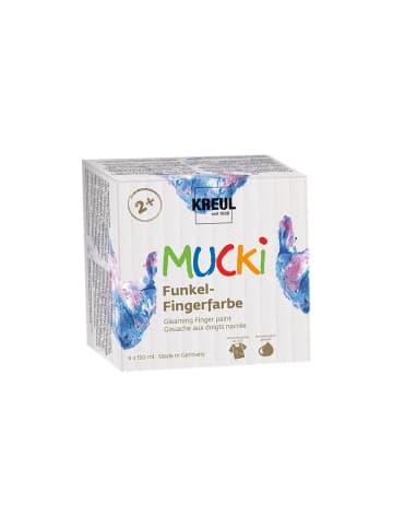 KREUL Bastelset Mucki Funkel-Fingerfarbe, 4er Set, ab 3 Jahre