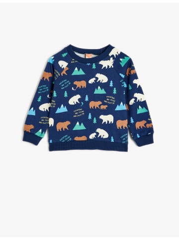 KOTON Sweatshirt in Marineblau Gemustert