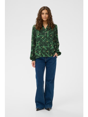 CULTURE Langarm-Bluse CUmingo Relaxed fit in Green Batik