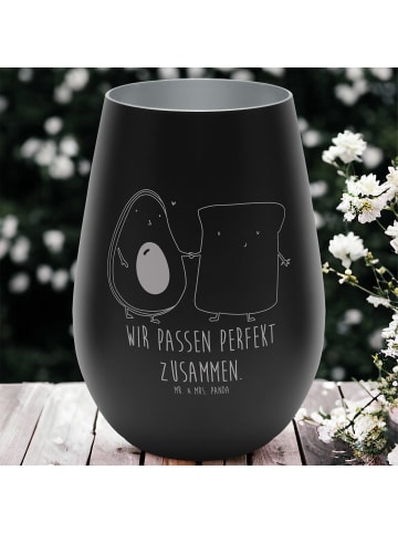 Mr. & Mrs. Panda Windlicht Glas Avocado Toast mit Spruch in Schwarz