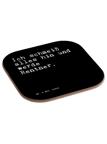 Mr. & Mrs. Panda Bierdeckel Ich schmeiß alles hin... mit Spruch in Schwarz
