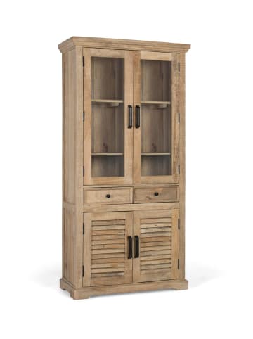 Giner y Colomer Vitrine aus Mangoholz mit Glas und zwei Schubladen in Brown