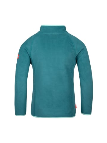 Trollkids Fleece-Pullover "Nordland" in Blaugrün/Wasserblau