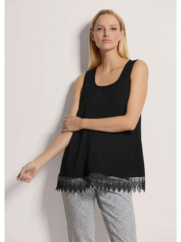 MADELEINE Feminines Blusentop mit Spitzenbesatz in schwarz