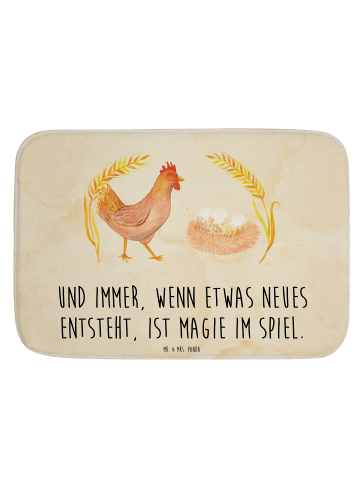 Mr. & Mrs. Panda Badteppich Huhn Stolz mit Spruch in Vintage