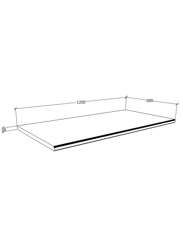 ebuy24 Küchenarbeitsplatte Esilo Grau 120 x 60 cm