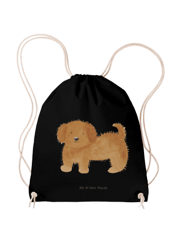Mr. & Mrs. Panda Sportrucksack Hund Flauschig ohne Spruch in Schwarz