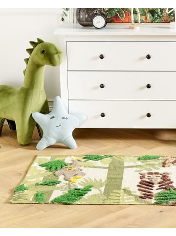 Beliani Kurzflor JANHTO in Bunt/Grün/Gelb - (W) 80 x (L) 150 cm