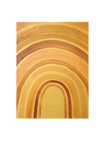 WALLART Leinwandbild Gold - Aquarell Regenbogen Rosa in Rosa