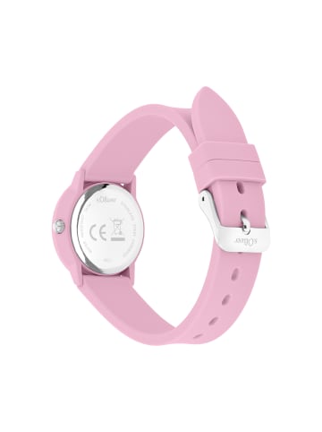 s.Oliver Armbanduhr mit Glitzerdetails in rosa