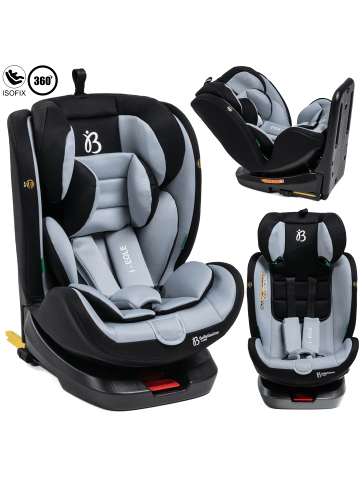 BeBelissimo Kindersitz I-SIZE 40-150 cm, 360, Kinderautositz - Eole in Dunkelgrau