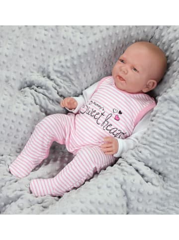 TupTam Baby Mädchen Strampler mit Aufdruck Spruch 3er Pack in rosa/weiß